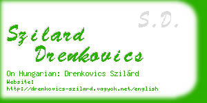 szilard drenkovics business card